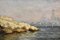 Small Seascape with Rocky Cliff, 1884, Oil on Canvas, Framed 5