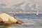 Piccolo paesaggio marino con scogliera rocciosa, 1884, olio su tela, con cornice, Immagine 2