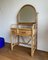 Bamboo and Rattan Vanity Set with Mirror and Stool, 1970s, Set of 2 3