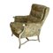 Vintage Upholstered Wood Armchair, Image 4