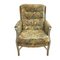 Vintage Upholstered Wood Armchair, Image 1