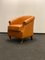 Orangefarbener Vintage Leder Clubsessel, 1980 6