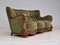 Danish Art Deco 3-Seater Sofa in Green Velour 20