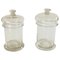 Glass Pots with Lids, France, 1960s, Set of 2 1