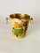 Cloisonné Champagne Bucket with Colored Floral Decor & Brass Handle, 1960s 11