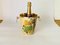 Cloisonné Champagne Bucket with Colored Floral Decor & Brass Handle, 1960s 10