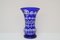Handgeschliffene kobaltblaue Vase aus Bleikristall von Caesar Crystal Bohemiae Co, 1980er 2
