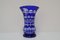 Cobalt Blue Hand Cut Lead Crystal Vase from Caesar Crystal Bohemiae Co, 1980s, Image 3