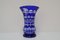 Handgeschliffene kobaltblaue Vase aus Bleikristall von Caesar Crystal Bohemiae Co, 1980er 3