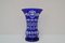 Cobalt Blue Hand Cut Lead Crystal Vase from Caesar Crystal Bohemiae Co, 1980s, Image 4