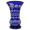 Cobalt Blue Hand Cut Lead Crystal Vase from Caesar Crystal Bohemiae Co, 1980s, Image 1