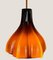 Flower Shaped Brown Opaque Glass Pendant from Peill Putzler, 1970s 9