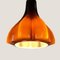 Flower Shaped Brown Opaque Glass Pendant from Peill Putzler, 1970s 5