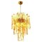 Brass Clear and Amber Spiral Glass Chandelier attributed to Doria for Mazzega, 1970s 1