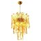 Brass Clear and Amber Spiral Glass Chandelier attributed to Doria for Mazzega, 1970s, Image 1