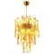 Brass Clear and Amber Spiral Glass Chandelier attributed to Doria for Mazzega, 1970s 2