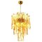 Brass Clear and Amber Spiral Glass Chandelier attributed to Doria for Mazzega, 1970s, Image 2