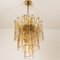 Brass Clear and Amber Spiral Glass Chandelier attributed to Doria for Mazzega, 1970s 7