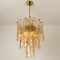 Brass Clear and Amber Spiral Glass Chandelier attributed to Doria for Mazzega, 1970s 3