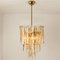 Brass Clear and Amber Spiral Glass Chandelier attributed to Doria for Mazzega, 1970s, Image 8