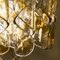 Lampadario a spirale in ottone e vetro ambrato attribuito a Doria per Mazzega, anni '70, Immagine 10