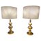 Gilded Ball Lamps attributed to Boulanger, 1970s, Set of 2, Image 1