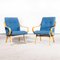 Powder Blue Armchairs attributed to Jaroslav Smidek for Jitona, 1950s, Set of 2 1