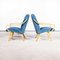 Powder Blue Armchairs attributed to Jaroslav Smidek for Jitona, 1950s, Set of 2 6