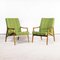 Original Armchairs in Green Stripe by Jaroslav Smidek, 1950s, Set of 2 1