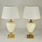 Italian Table Lamps in Cream Porcelain and Brass by Zonca, 1970s, Set of 2 2