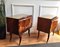 Mid-Century Art Deco Italian Nightstands in Walnut Glass Top, 1950s, Set of 2, Image 6