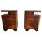 Art Deco Italian Night Stands in Burl Walnut, 1940s, Set of 2, Image 1