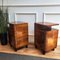 Art Deco Italian Night Stands in Burl Walnut, 1940s, Set of 2, Image 5