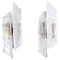 Large Murano Ice Glass & Brass Wall Sconces by Carlo Nason for Kalmar, 1960s, Set of 2 1