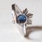 18 Karat White Gold Daisy Ring with Sapphire and Brilliant Cut Diamonds, 1960s 10