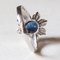 18 Karat White Gold Daisy Ring with Sapphire and Brilliant Cut Diamonds, 1960s, Image 10