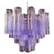 Murano Glass Tube Chandelier with 36 Amethyst Glass Tube, 1990s 1