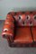 Curved Red Leather Chesterfield Sofa 6