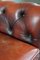 Curved Red Leather Chesterfield Sofa, Image 9