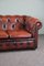 Curved Red Leather Chesterfield Sofa, Image 5