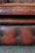 Sofá Chesterfield curvado de cuero rojo, Imagen 10