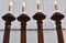 Große antike Kerzenständer aus Eiche, 1900, 4 . Set 4