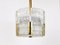 Lámpara de araña Tambour Drum de latón y cristal de hielo texturizado de JT Kalmar para Kalmar, años 60, Imagen 19