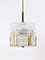 Austrian Tambour Drum Chandelier in Brass and Textured Ice Glass by J. T. Kalmar for Kalmar, 1960s, Image 7