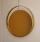 Espejo circular de ámbar con marco de latón, Italia, años 60, Imagen 1