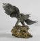 P. Brunelle, Escultura de águila calva, siglo XX, estaño, Imagen 2