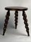 Modernist French Farm Stool with Cork Screw Legs, 1950s, Image 12