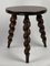 Modernist French Farm Stool with Cork Screw Legs, 1950s, Image 11