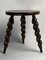 Modernist French Farm Stool with Cork Screw Legs, 1950s, Image 3