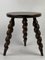 Modernist French Farm Stool with Cork Screw Legs, 1950s, Image 8